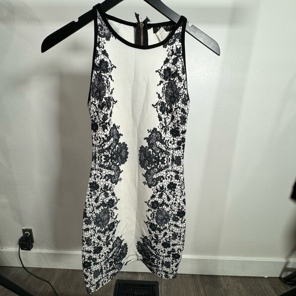 Black and white floral dress